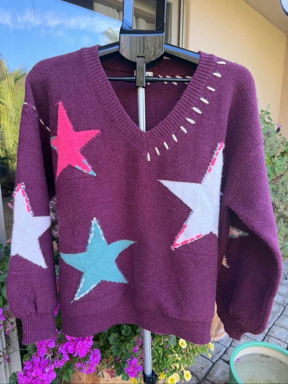 Anthropologie POL heavy knit star sweater